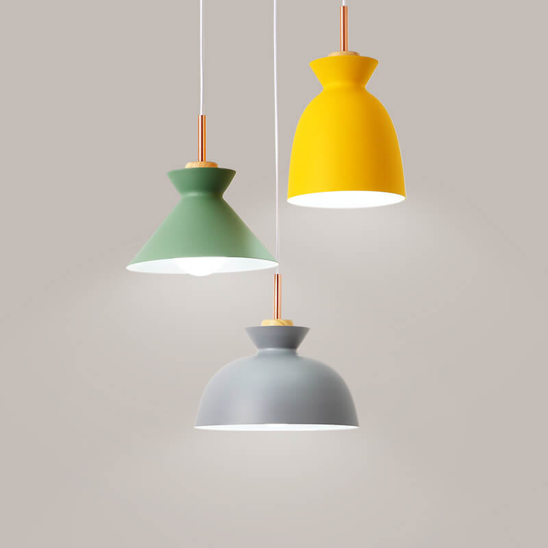 Hjemix | AuroraLite Nordic Pendant Lamp | Metal Design | 1-Light | Modern Color Options