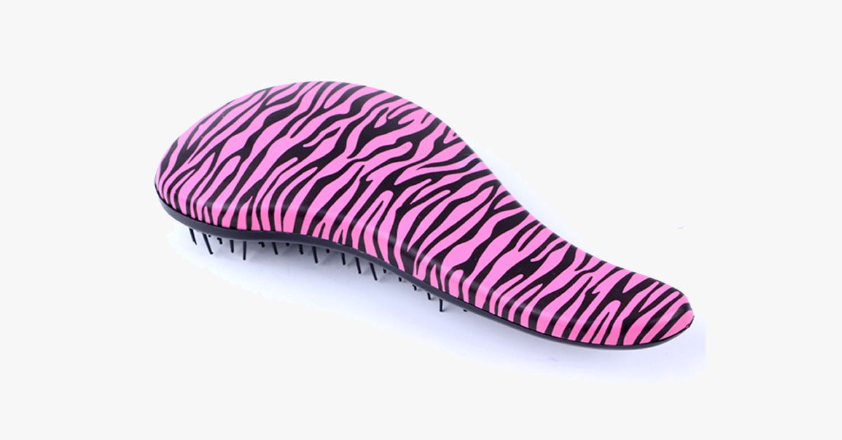 Hjemix | Zebra og Gepard Mønstret Hårbørste – Løsne Knutene