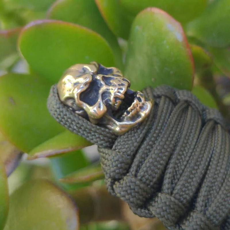 Hjemix | Paracord nøkkelring mumie messing hodeskalle