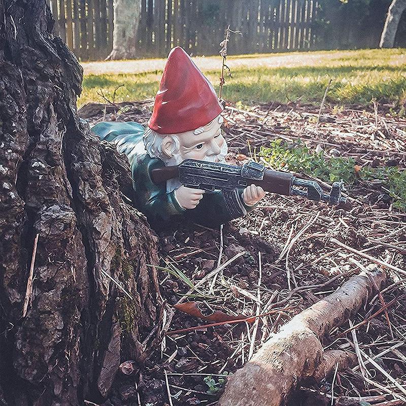 Hjemix | Militær Hagegnome med Kamuflasjeuniform