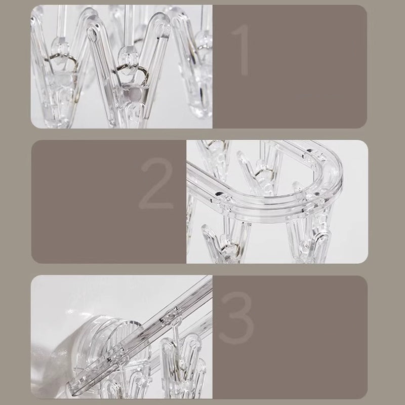 Hjemix | Sugkop sammenleggbart klesstativ med klips