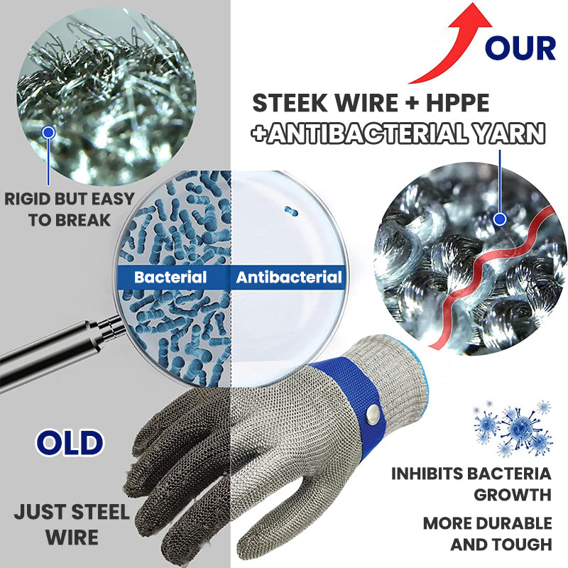 Hjemix | Rustfritt Stål Mesh Metall Laboratorie Beskyttelseshansker