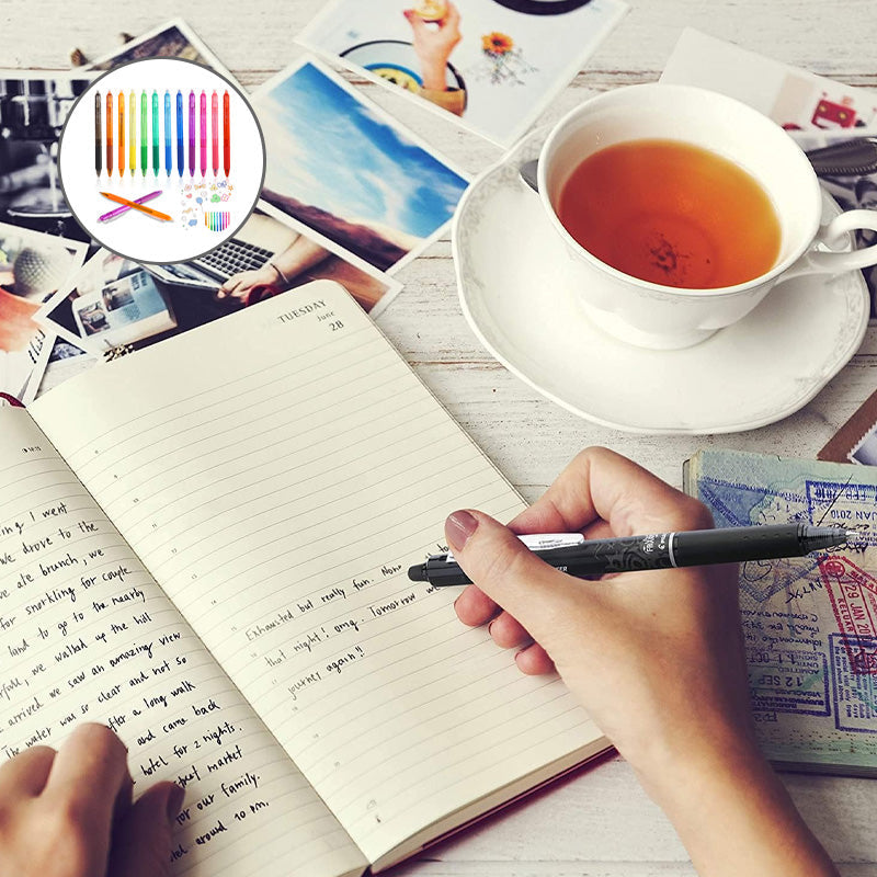 Hjemix | Flerfargede viskelærbare gelpennene (12 stk)