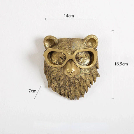 Hjemix | Antikk bronseharpiks dyremotiv gyllen hjortehode vegghook bakgrunnsveggtilbehør dekorative figurer