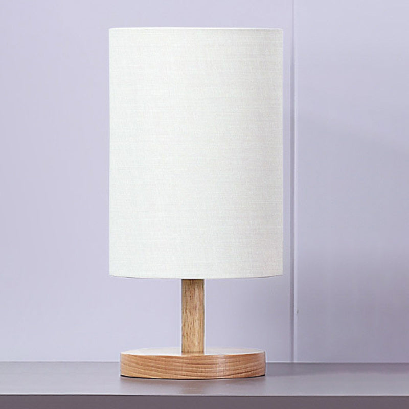 Hjemix | Tradisjonell japansk sylinder trestoff 1-lamps bordlampe for stuen