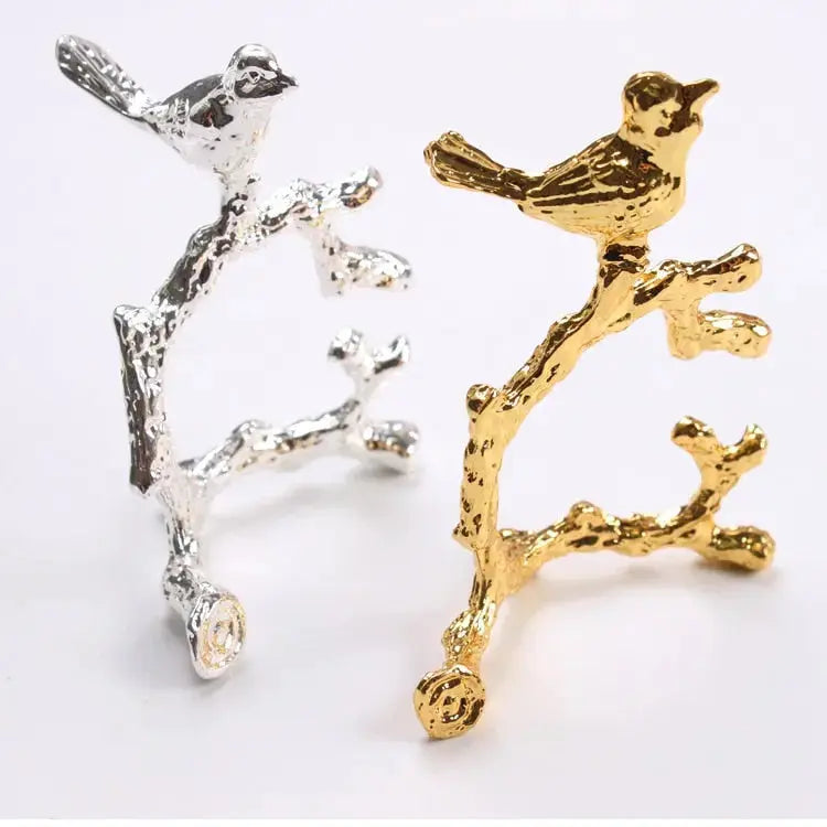 Hjemix | Fugl & Blomst Serviettringer - 4 Deler