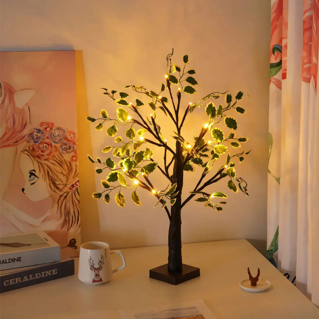 Hjemix | Magisk BrightTree Bordlampe – Elegant Treedesign med Varme LED-Lys