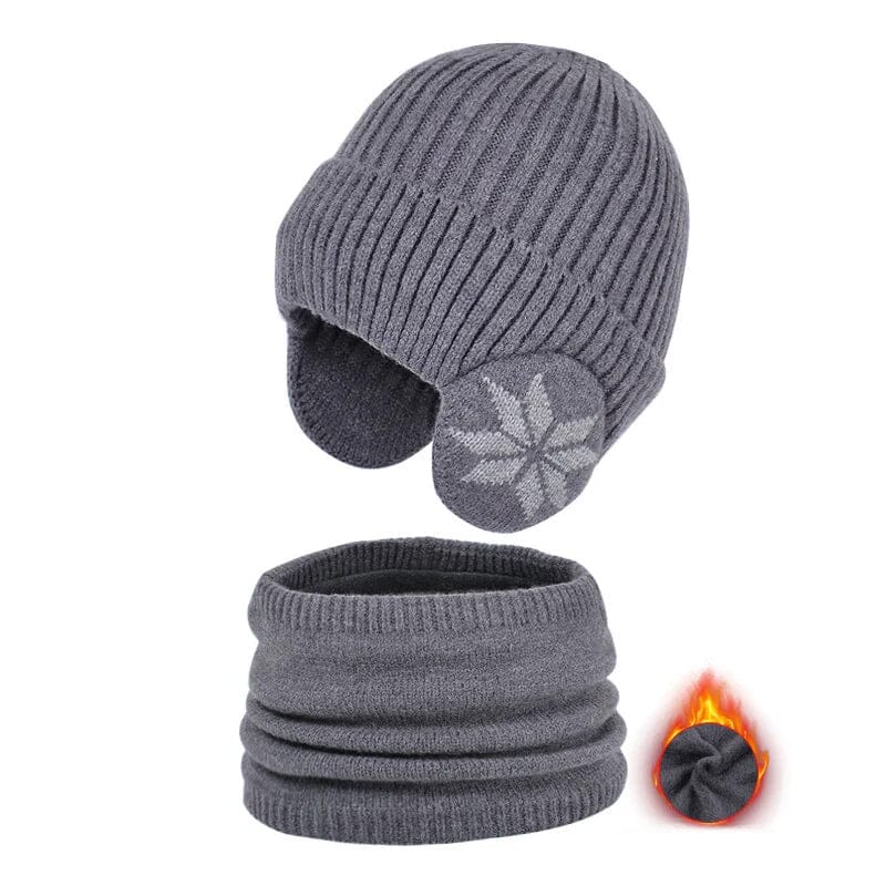 Hjemix | Vinter Beanie Hatt Skjerf Sett Varme Strikket Hatt