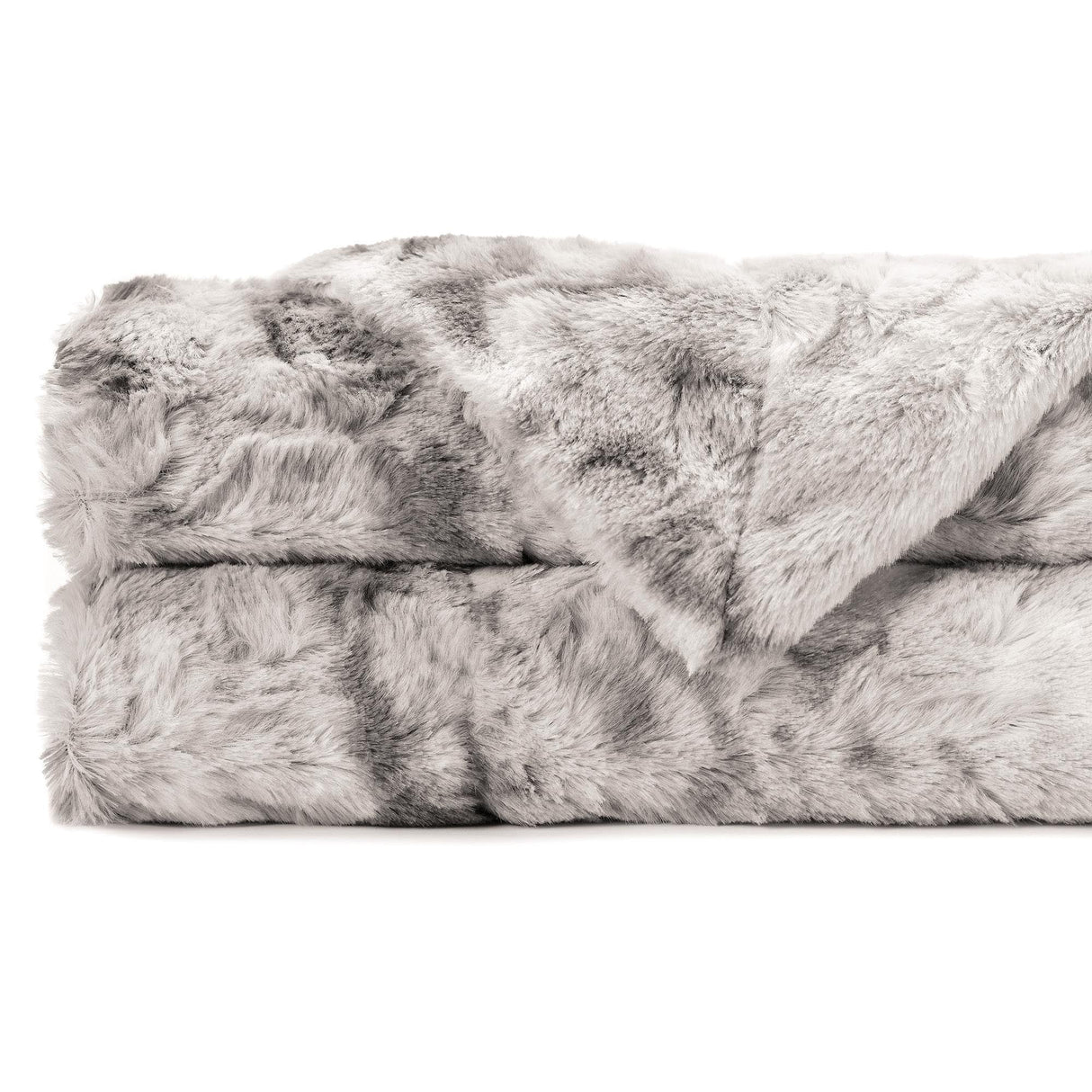 Hjemix | Dobbeltsidig oversized ulv faux fur kastepledd