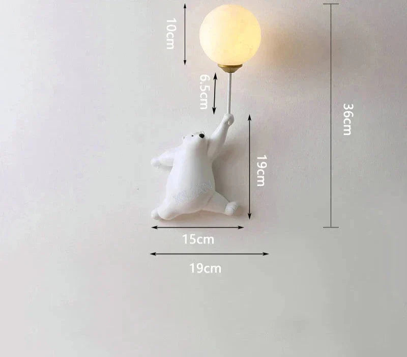 Hjemix | Vegglampe for barnerom | Elegant tegneserievellampe for babysrom