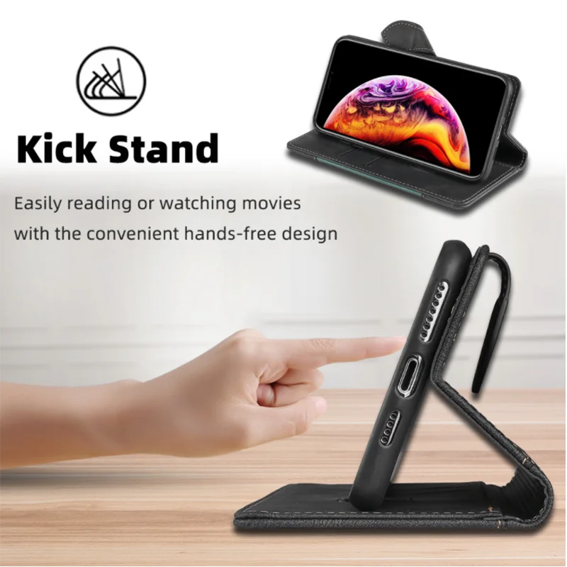 Hjemix | Lommebok Magnetisk Flip Lærdeksel for iPhone