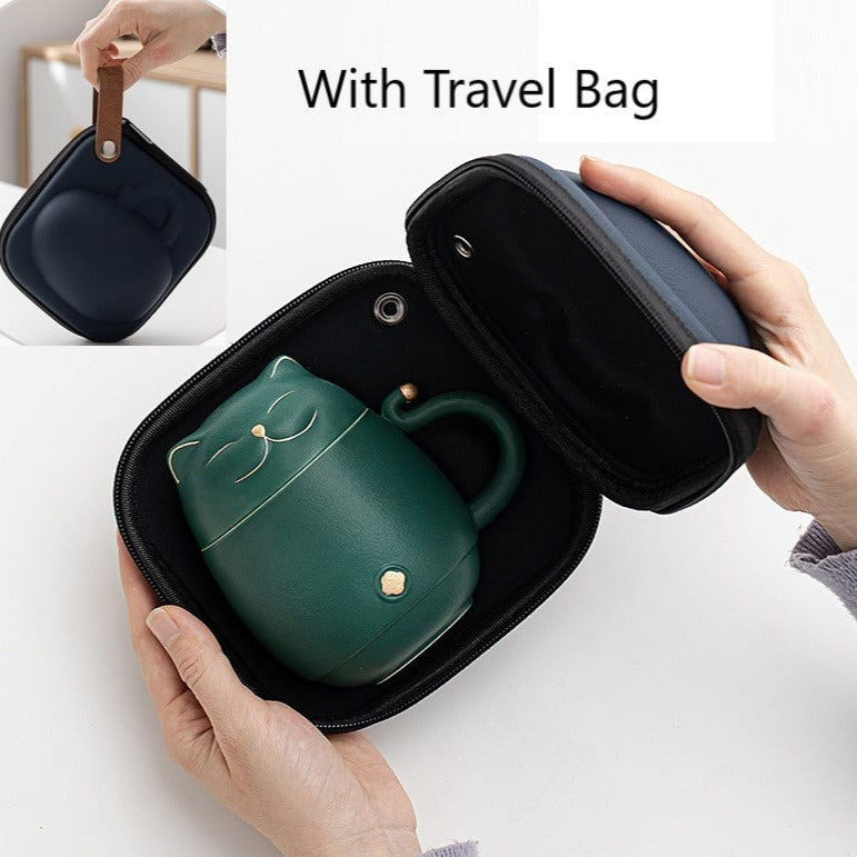 Hjemix | Søt kattekopp laget av keramikk med sil