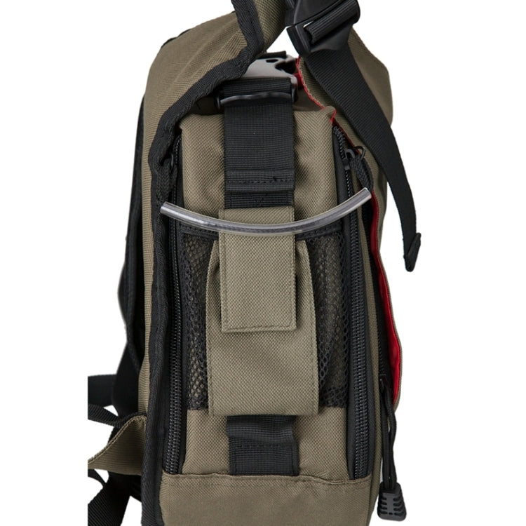 Hjemix | CADEN Triangle Tscope Sling Shoulder Cross Digital Camera Bags Case Soft Bag with Rain Cover for Canon Nikon Sony K1, Størrelse: 36*31*15cm (Hærgrønn)