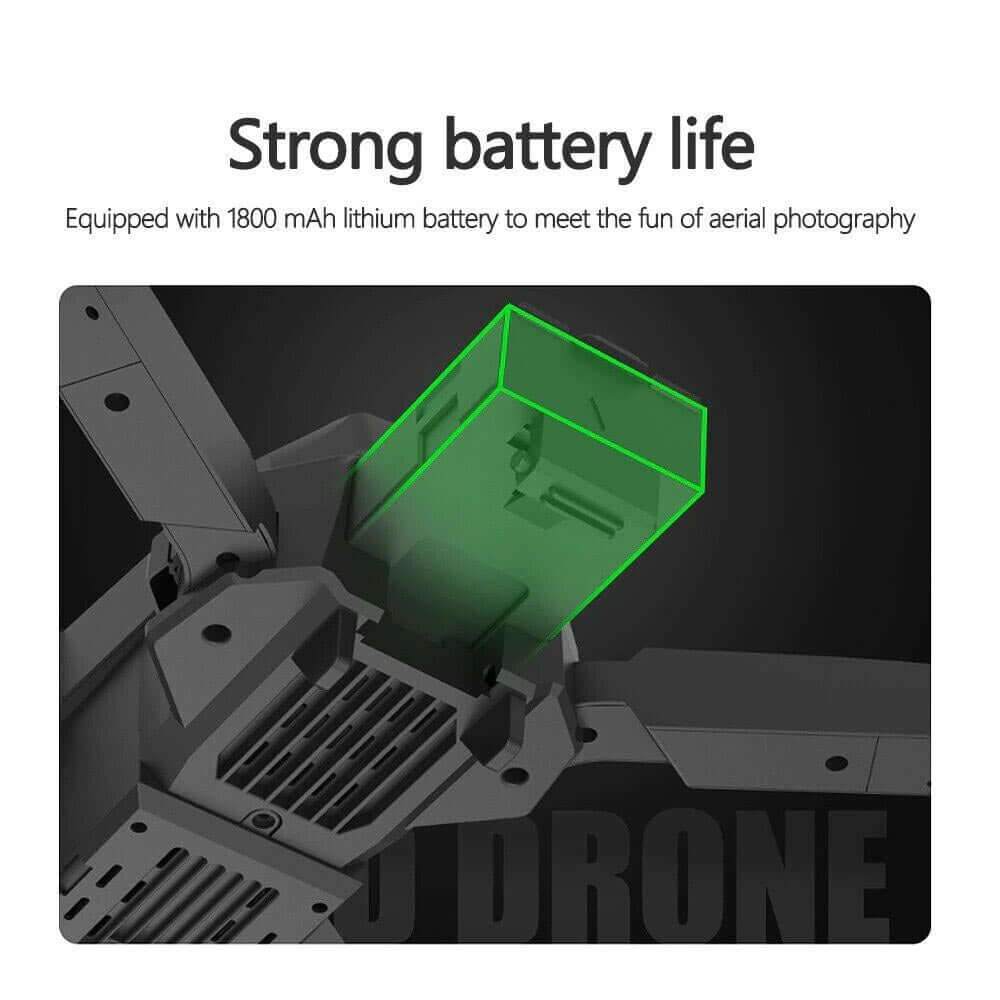 Hjemix | med Kamera Svart 4K Profesjonell HD Kamera WIFI FPV RC Quadcopter Sammenleggbar Helikopter