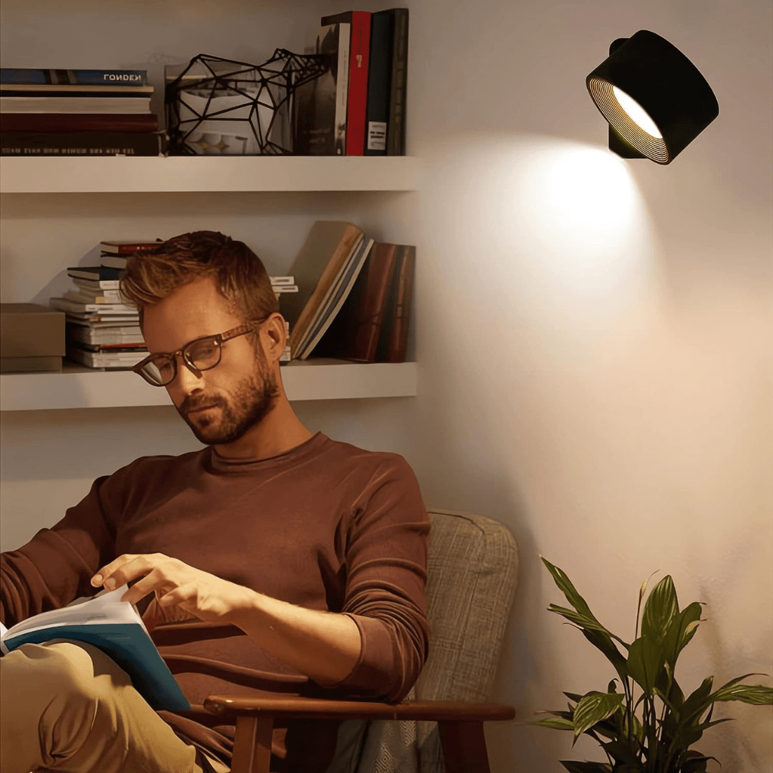 Hjemix | 360° trådløs oppladbar vegglampe | Allsidig LED-belysningsløsning