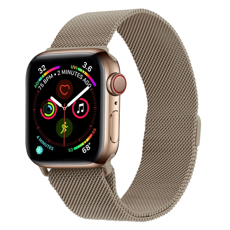 Hjemix | Frerndorf | Milanese rustfritt stål klokkerem for Apple Watch Series 9&8&7 41 mm / SE 3&SE 2&6&SE&5&4 40 mm / 3&2&1 38 mm (Vintage Gold)