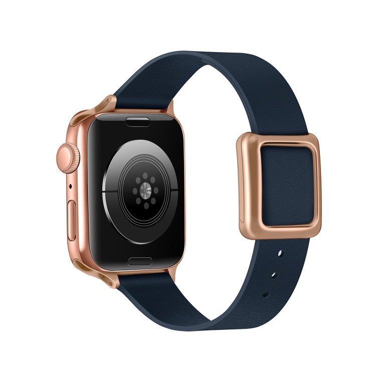 Hjemix | Frerndorf | Magnetisk Roségull Firkantet Spenne Klokke Rem for Apple Watch Series 9&8&7 41mm / SE 3&SE 2&6&SE&5&4 40mm / 3&2&1 38mm (Midnatt Blå)