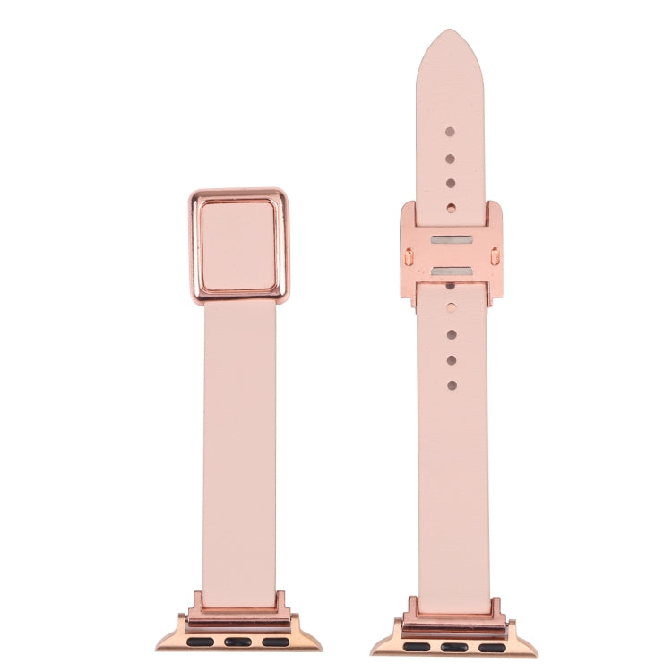 Hjemix | Frerndorf | Magnetisk Roségull Firkantet Spenne Klokke Rem for Apple Watch Series 9&8&7 41mm / SE 3&SE 2&6&SE&5&4 40mm / 3&2&1 38mm (Midnatt Blå)