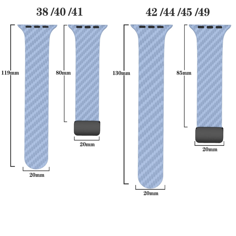 Hjemix | For Apple Watch Ultra 2 49mm Karbonfiber Magnetisk Svart Spenne Armbånd (Lys Blå Svart)