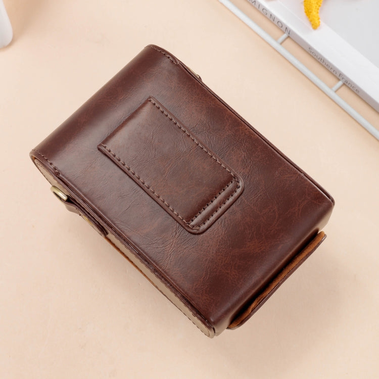 Hjemix | For FUJIFILM X100VI Heldekkende Lær Kamera Veske med Rem (Kaffe)