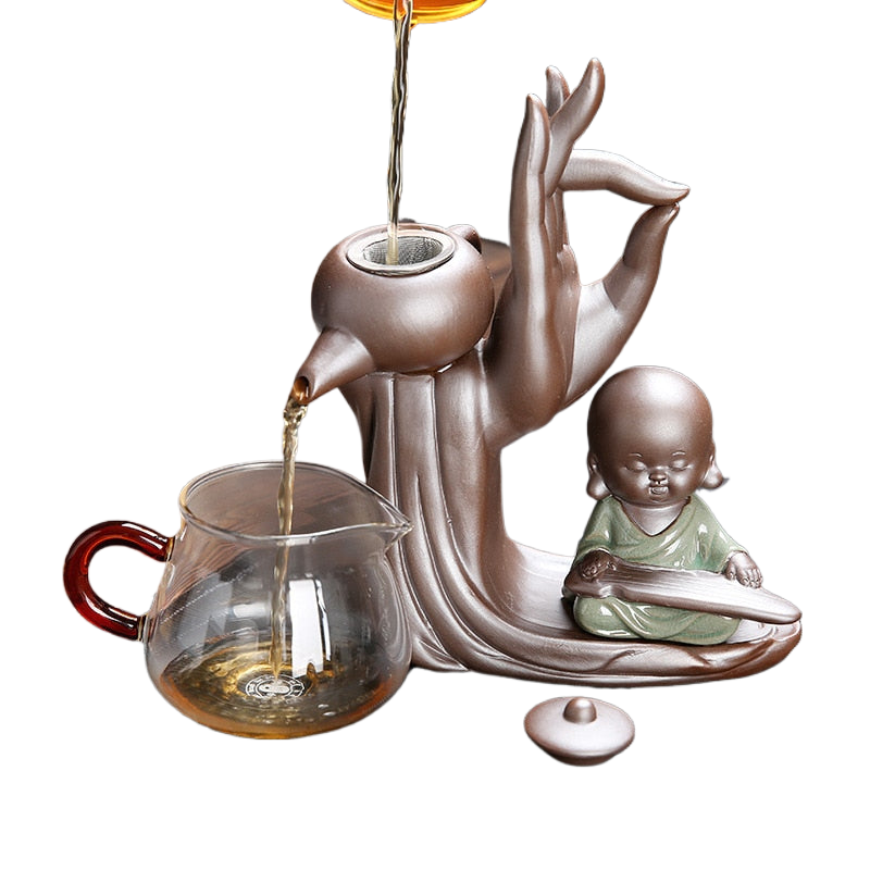 Hjemix | Ebony Te Seremoni Tilbehør Seks Herrer Sett Lilla Tone Te Sett Te Skap Filter Liten Munk Dekorasjon