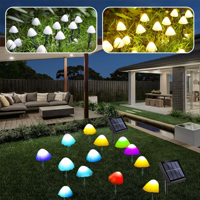 Hjemix | LED Solcelle Lyskjede Bakke Stake Sopplamper
