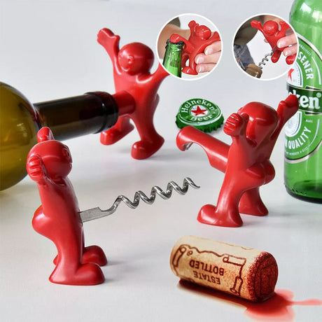 Hjemix | Happy Man Korketrekker - Åpner for vinflasker, & Vinstopper