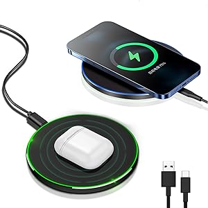 Hjemix | 30W Rask Trådløs Ladeplate | Premium USB C Ladekabel MagSafe Lader for Apple iPhone, Samsung & Android - Rask Trådløs Ladeplate