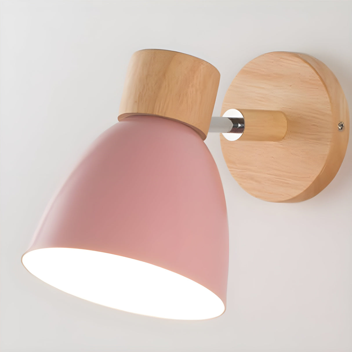 Hjemix | Wood Nordic Vegglampe med Bryter for Soverommet