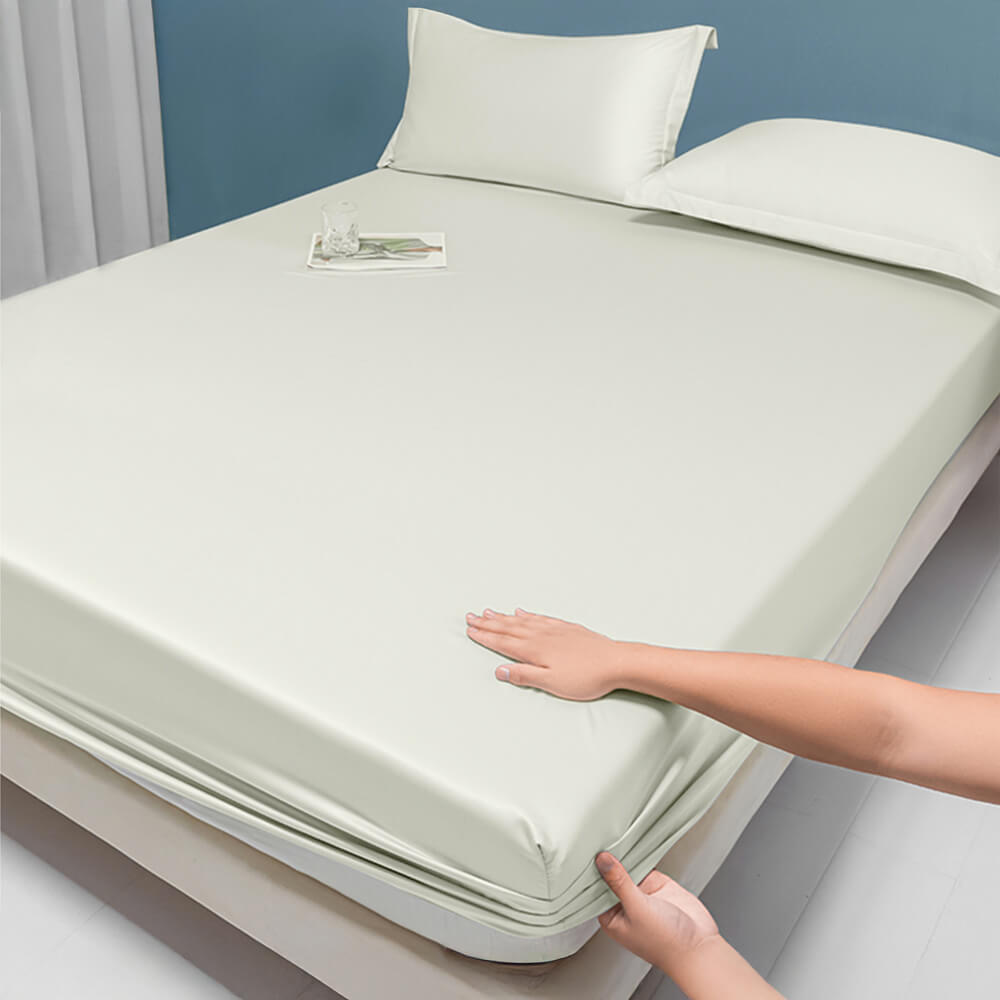 Hjemix | Ensfarget Silky Cooling 100s Lyocell Fitted Sheet Madrassbeskytter