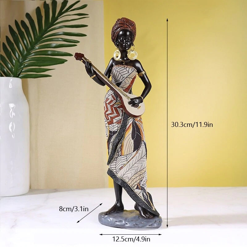 Hjemix | Afrikansk kvinnelig musiker skulptur