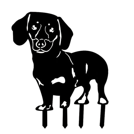 Hjemix | Metall Hund Silhuett Hagedekorasjon