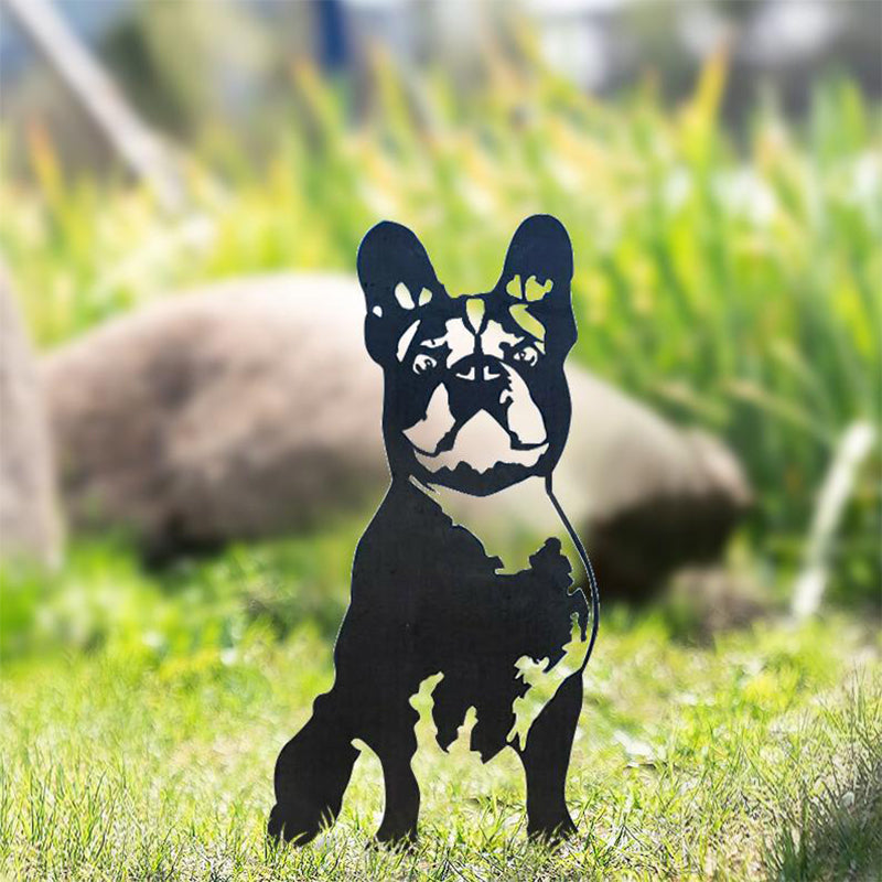 Hjemix | Metall Hund Silhuett Hagedekorasjon