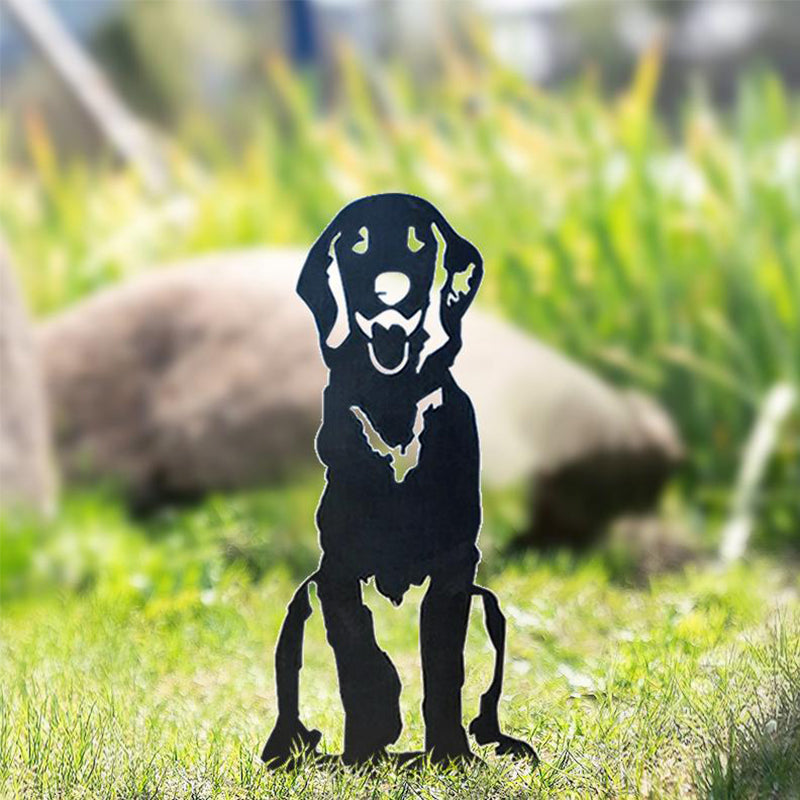 Hjemix | Metall Hund Silhuett Hagedekorasjon