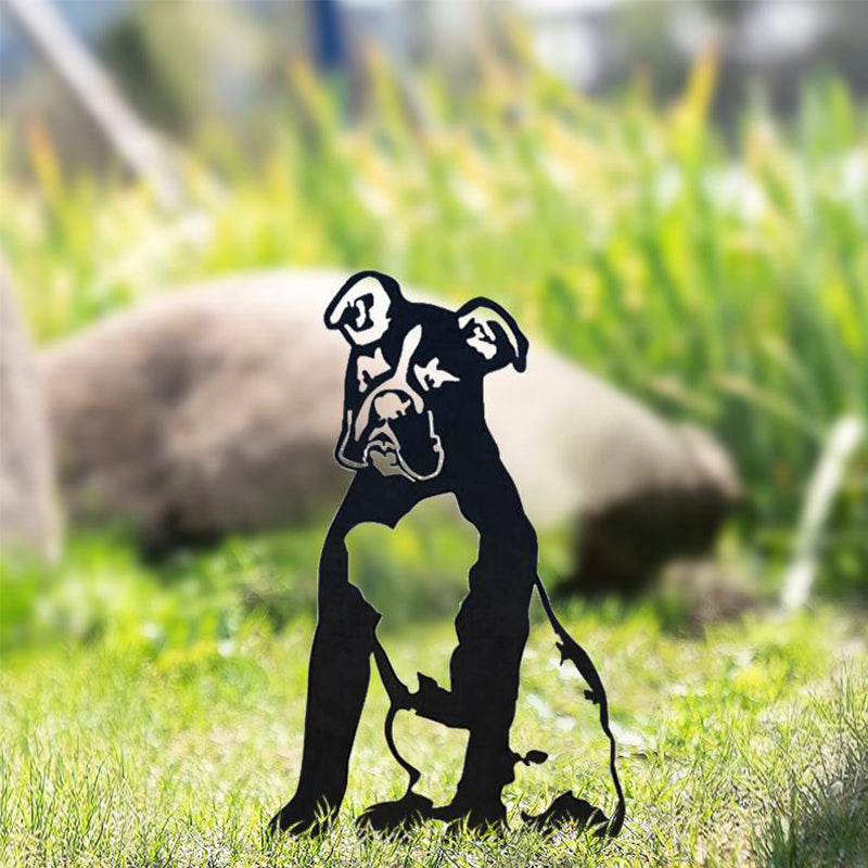 Hjemix | Metall Hund Silhuett Hagedekorasjon
