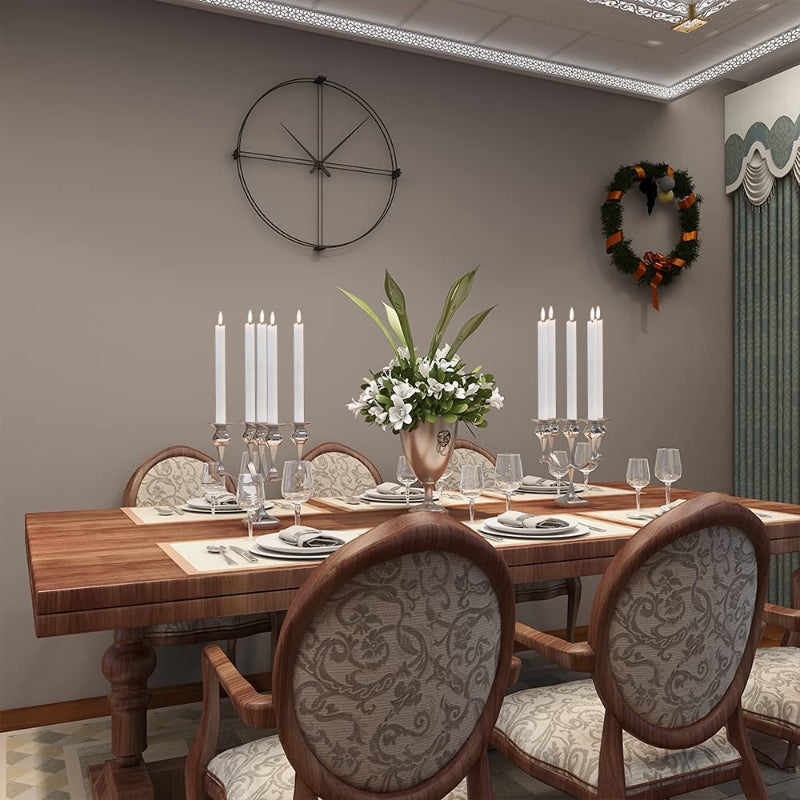 Hjemix | Flammefrie flimrende taperlys med 2 fjernkontroller og timer, ekte voks 3D vekkerlys vinduslys batteridrevet, julehjem bryllupsdekor