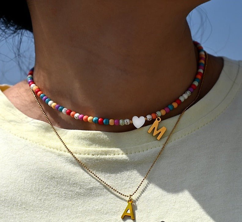 Hjemix | Perle Smykke med Bokstav Anheng