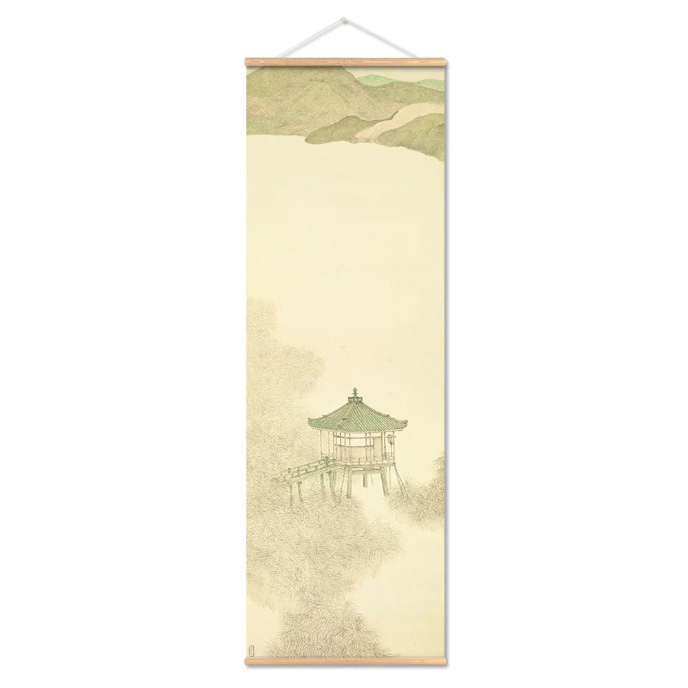 Hjemix | Japansk Ou-Mi Ukiyoe Rulleskrifts Plakat Landskaps Veggkunst Bilder Stue Vintage Maleri Landhus Innredning