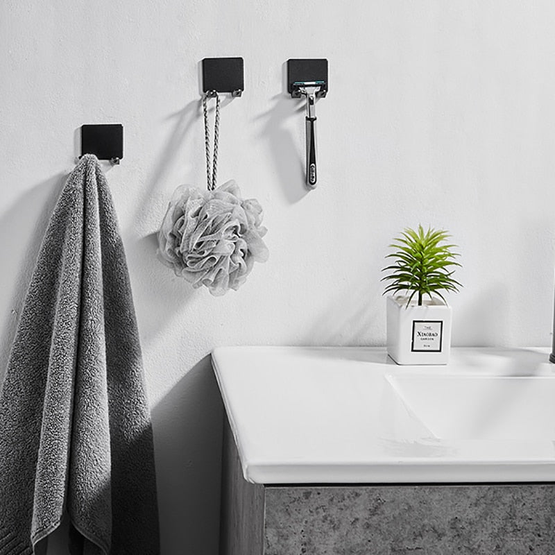 Hjemix | Punch-fri Razor Holder Oppbevaringskrok (1/2/3 Biter) - Veggmontert Barberhylle for Menn til Badet