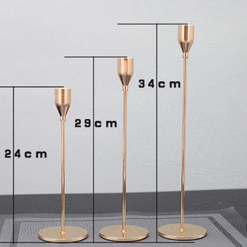 Hjemix | 3-delt sett metall lysestake
