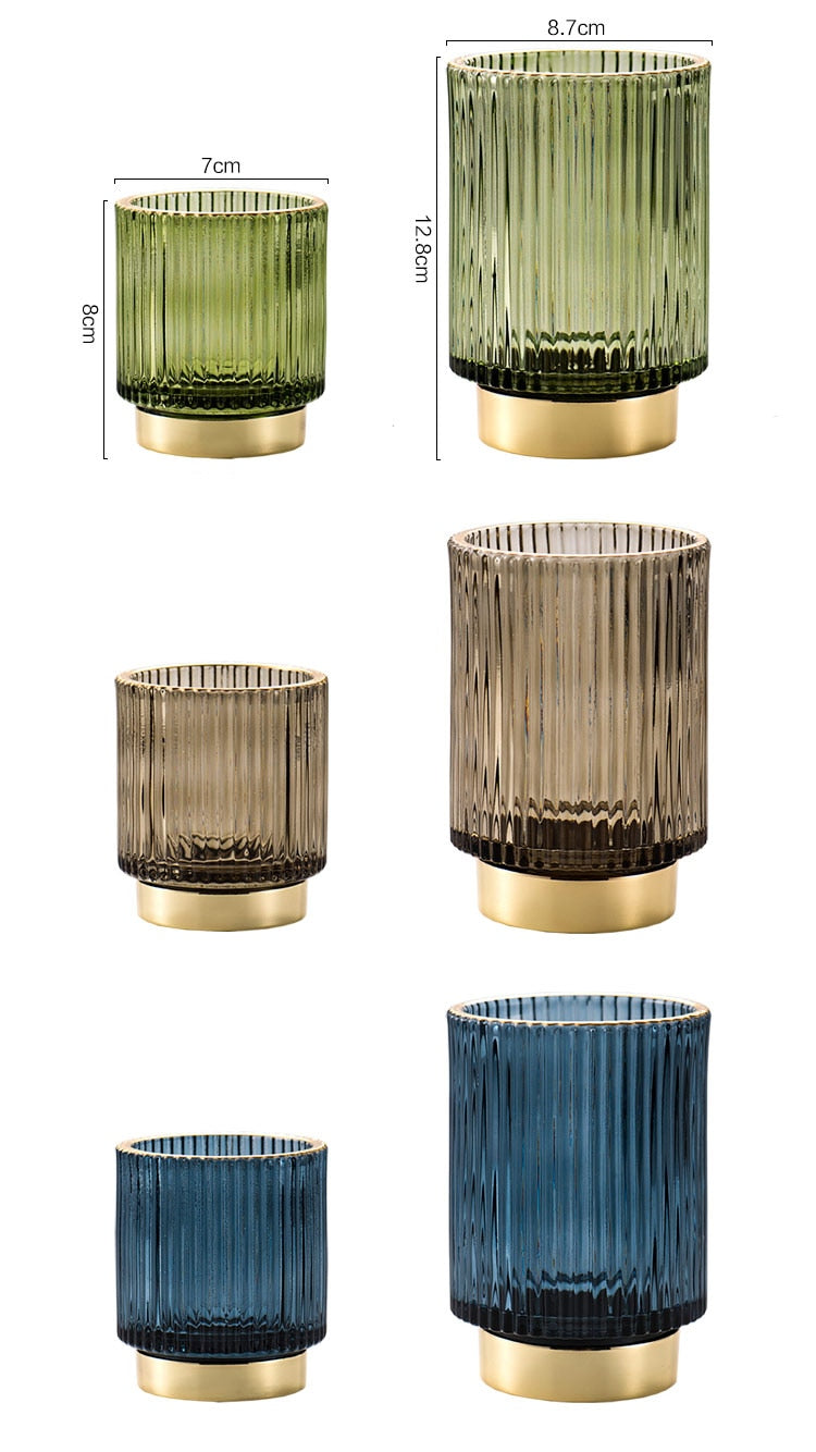 Hjemix | Elise Gullfolie Glass Makeup Halter & Organizer