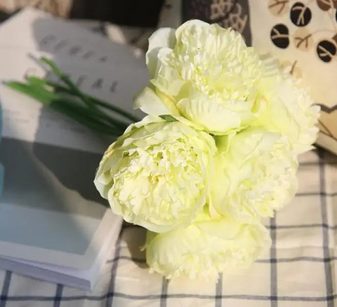 Hjemix | Stor Peony Silke Blomsterbukett Sett