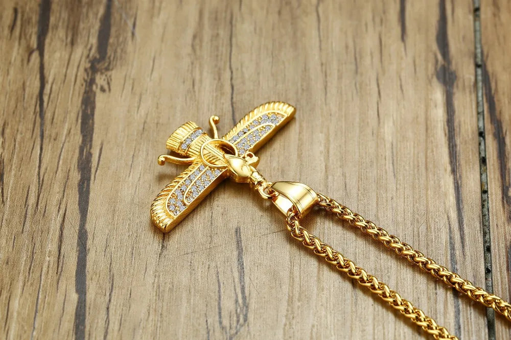 Hjemix | Rhinestone Ahura Mazda Zoroastrisk Anheng Smykke