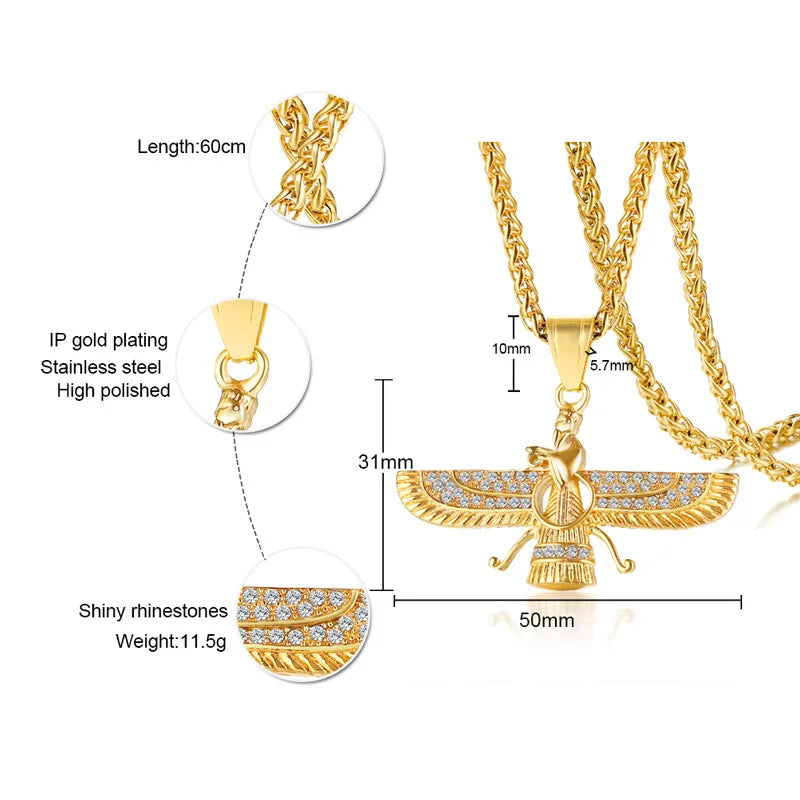 Hjemix | Rhinestone Ahura Mazda Zoroastrisk Anheng Smykke