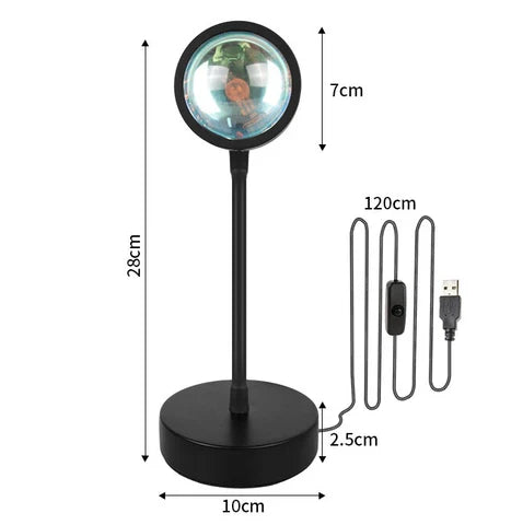 Hjemix | Sunset Lampe - Luminex - USB Drevet - Regnbueprojeksjon
