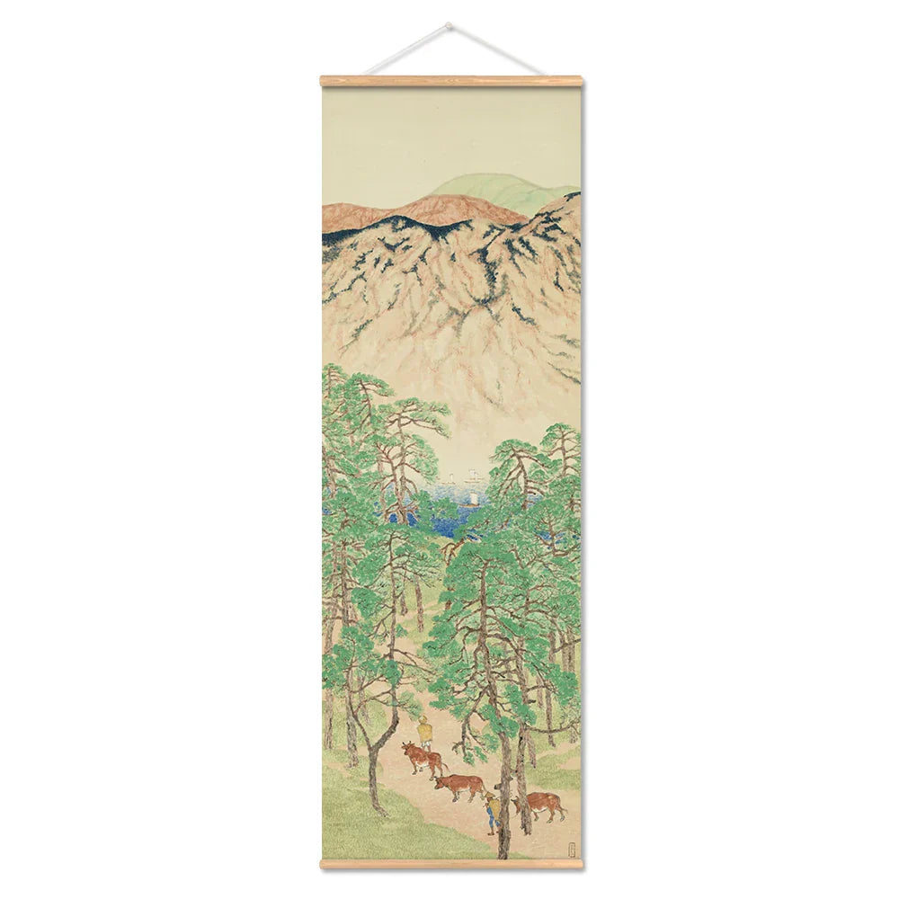 Hjemix | Japansk Ou-Mi Ukiyoe Rulleskrifts Plakat Landskaps Veggkunst Bilder Stue Vintage Maleri Landhus Innredning