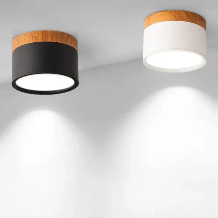 Hjemix | Alante - Nordic Wood Style Overflatemontert Rund Taklampe
