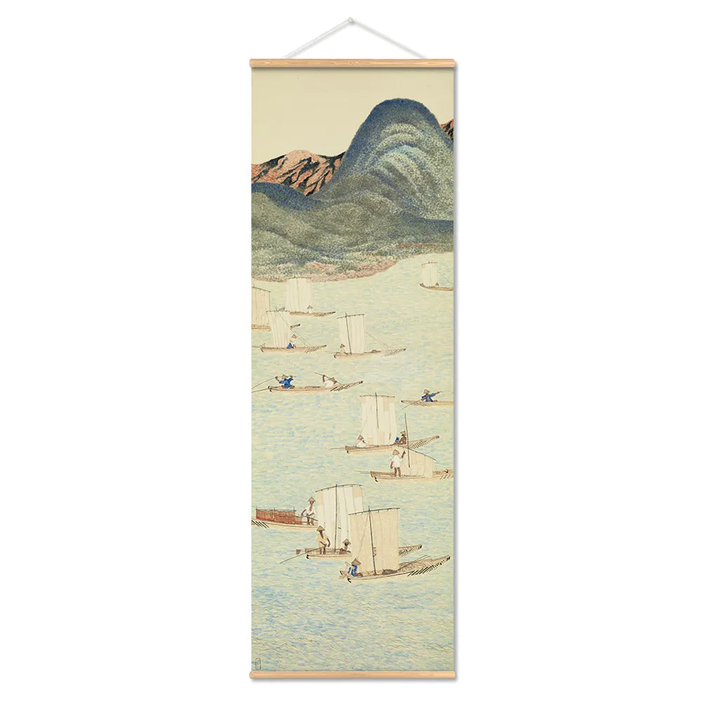 Hjemix | Japansk Ou-Mi Ukiyoe Rulleskrifts Plakat Landskaps Veggkunst Bilder Stue Vintage Maleri Landhus Innredning