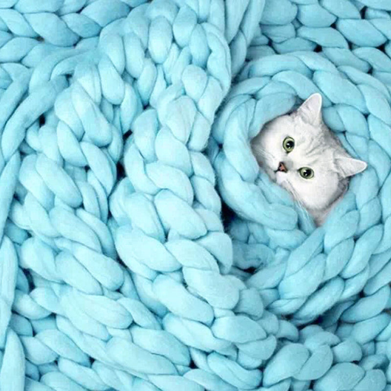 Hjemix | Tung Strikket Teppe