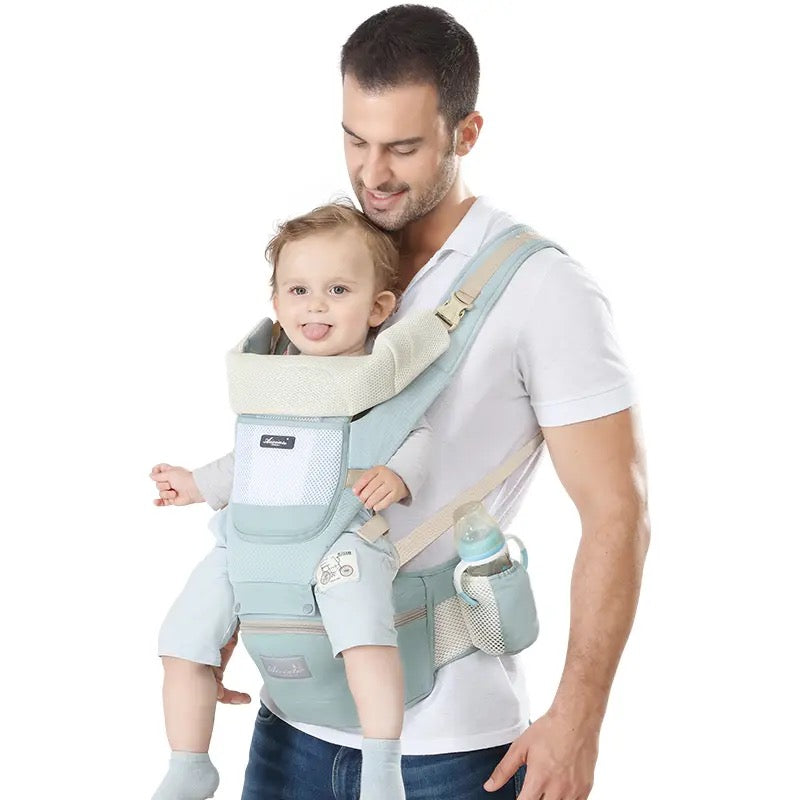 Hjemix | All-Position Baby Carrier - Hip Seat Spedbarn Småbarn Rygsekk med Kenguru Innpakning Bærer